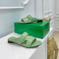 Bottega Veneta Band Slides Women Calfskin with Cross Strap Lime