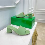 Bottega Veneta Band Thick-Heeled Slides Women Calfskin Lime