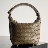 Bottega Veneta Candy Wallace Shoulder Bag Intreccio Nappa Lambskin Olive