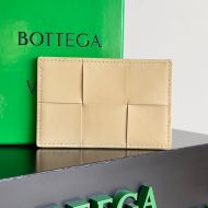 Bottega Veneta Cassette Credit Card Case Intreccio Calfskin Khaki