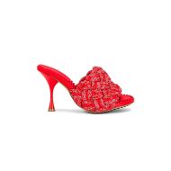 Bottega Veneta Dot Heeled Slides Women Intreccio Lambskin Red