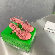 Bottega Veneta Dot Sandals Women Lambskin with Ankle Strap Pink