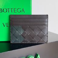 Bottega Veneta Intreccio Credit Card Case Lambskin Coffee/Green