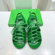 Bottega Veneta Jelly Sandals Women Rubber with Lace-Up Green