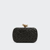 Bottega Veneta Knot Clutch Intreccio Calfskin Minaudiere Black