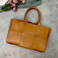 Bottega Veneta Medium Arco Tote Intreccio Calfskin Brown