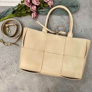 Bottega Veneta Medium Arco Tote Intreccio Calfskin Khaki