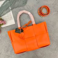 Bottega Veneta Medium Arco Tote Intreccio Calfskin Orange