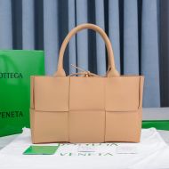 Bottega Veneta Medium Arco Tote Intreccio Calfskin and Suede Apricot