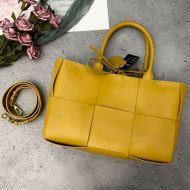 Bottega Veneta Medium Arco Tote Intreccio Calfskin Yellow