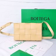 Bottega Veneta Medium Cassette Crossbody Bag Intreccio Calfskin Apricot