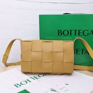 Bottega Veneta Medium Cassette Crossbody Bag Intreccio Calfskin Brown