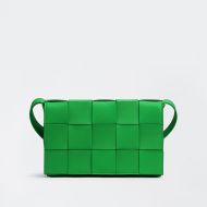 Bottega Veneta Medium Cassette Crossbody Bag Intreccio Calfskin Green