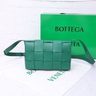 Bottega Veneta Medium Cassette Crossbody Bag Intreccio Calfskin Military Green