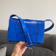 Bottega Veneta Medium Cassette Crossbody Bag Intreccio Smooth Calfskin Blue