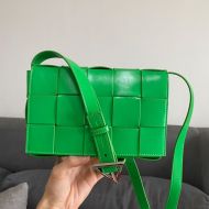 Bottega Veneta Medium Cassette Crossbody Bag Intreccio Smooth Calfskin Green