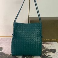 Bottega Veneta Medium Hobo Knot Shoulder Bag Intreccio Lambskin Green