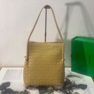 Bottega Veneta Medium Hobo Knot Shoulder Bag Intreccio Lambskin Yellow