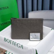 Bottega Veneta Medium Pouch Intreccio Lambskin Taupe