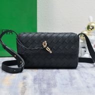 Bottega Veneta Mini Andiamo Crossbody Bag with Knot Intreccio Calfskin Black