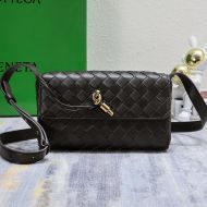 Bottega Veneta Mini Andiamo Crossbody Bag with Knot Intreccio Calfskin Coffee