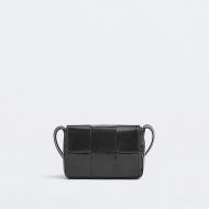 Bottega Veneta Mini Candy Cassette Crossbody Bag Intreccio Smooth Calfskin Black