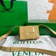 Bottega Veneta Mini Candy Cassette Crossbody Bag Intreccio Smooth Calfskin Khaki