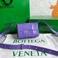 Bottega Veneta Mini Candy Cassette Crossbody Bag Intreccio Smooth Calfskin Purple