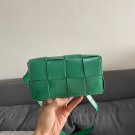 Bottega Veneta Mini Cassette Belt Bag Intreccio Smooth Calfskin Green