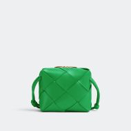 Bottega Veneta Mini Cassette Camera Bag Intreccio Calfskin Green