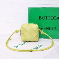 Bottega Veneta Mini Cassette Camera Bag Intreccio Calfskin Lemon