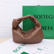 Bottega Veneta Mini Jodie Top Handle Bag Intreccio Lambskin Coffee