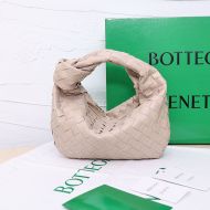 Bottega Veneta Mini Jodie Top Handle Bag Intreccio Lambskin Taupe