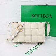 Bottega Veneta Padded Cassette Crossbody Bag Intreccio Smooth Calfskin Beige