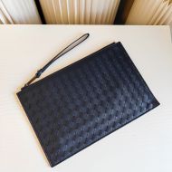 Bottega Veneta Pouch with Detachable Wristlet Intreccio Calfskin Navy Blue