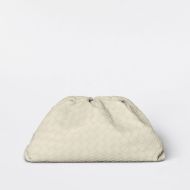 Bottega Veneta Pouch Intreccio Lambskin White