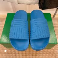 Bottega Veneta Rubber Slides Unisex Blue