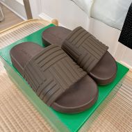 Bottega Veneta Rubber Slides Unisex Coffee