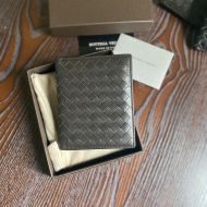 Bottega Veneta Slim Bifold Wallet Intreccio Lambskin Coffee