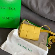 Bottega Veneta Small Candy Cassette Crossbody Bag Intreccio Smooth Calfskin Yellow