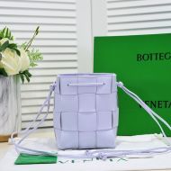 Bottega Veneta Small Cassette Bucket Bag Intreccio Lambskin Violet