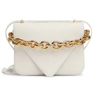 Bottega Veneta Small Mount Chain Envelope Bag Grained Calfskin White