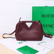 Bottega Veneta Small Point Top Handle Bag Calfskin Burgundy