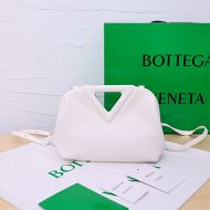 Bottega Veneta Small Point Top Handle Bag Calfskin White