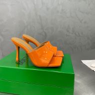 Bottega Veneta Stretch Heeled Slides Women Patent Leather Orange