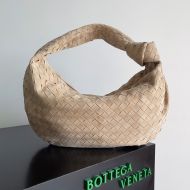 Bottega Veneta Teen Jodie Shoulder Bag Intreccio Suede Khaki