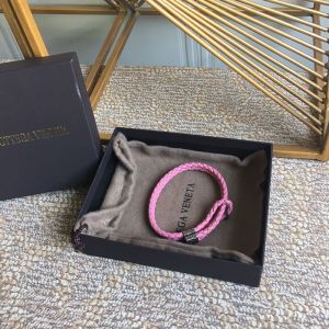 Bottega Veneta Braid Bracelet Lambskin Pink