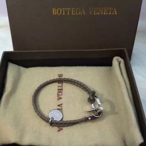 Bottega Veneta Double Braid Bracelet Lambskin with Buckle Taupe