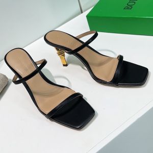 Bottega Veneta Knot Heeled Slides Women Lambskin Black