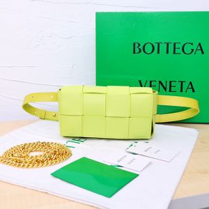 Bottega Veneta Mini Cassette Belt Bag Intreccio Calfskin Lemon